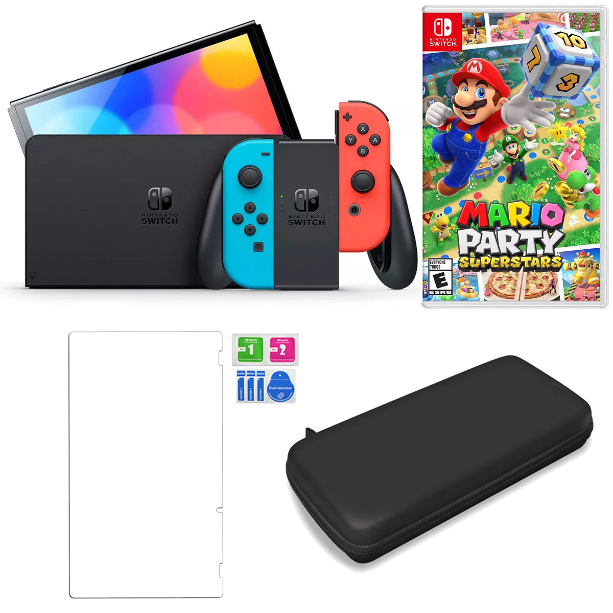 Accessories Switch Nintendo Neon Superstars with and Party in Mario OLED