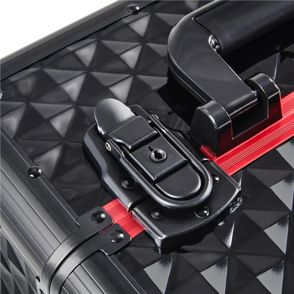 Yaheetech Makeup Train Case Professional with Rolling Drawers,Black