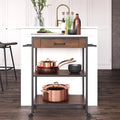Top, Storage, Kitchen Steel Brown DHP Stainless Kane Frame, Pantry Black Counter Cart, Metal