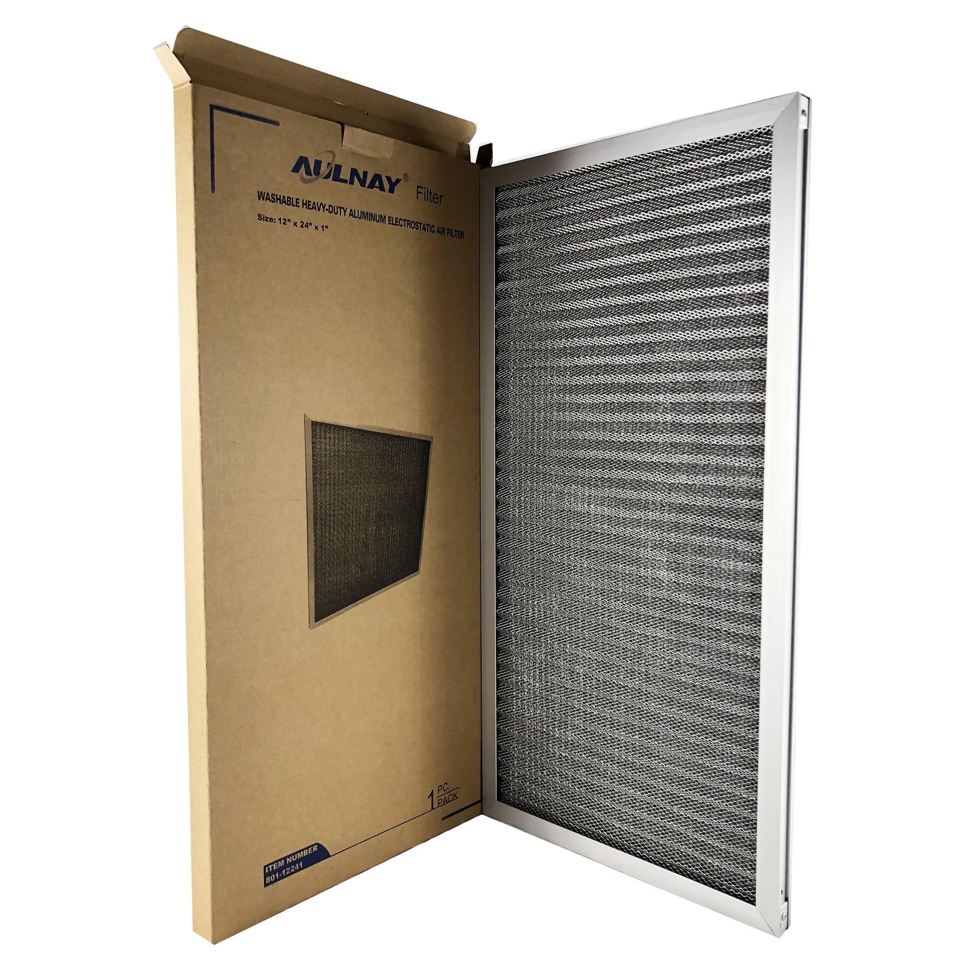 Metal x Central HVAC Electrostatic (12 Filter Furnace " x1"), Filter Filter, Air Washable Air Aluminum 24" AC