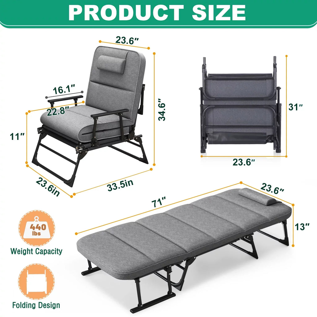 23.6 x x Cot inch Lounge 13 Levels Deck Lilypelle Reclining exterior Chair,Folding Adjustable Bed 6 Chair,71