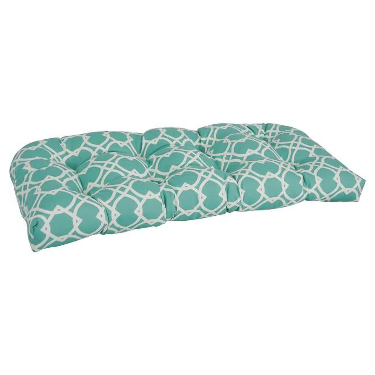 Patterned Spun Pool Blazing Polyester in. Bench Settee U-Shaped 19 Elipse Cushion, Needles Tufted 42 & x