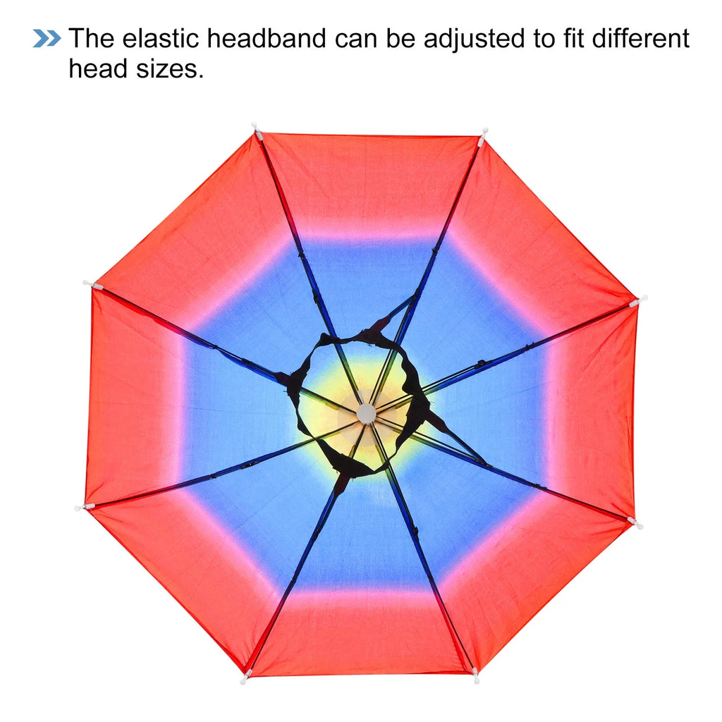 Umbrella Folding Fishing Pack Head Rain Hat Color Sun 20" Rainbow Umbrella 4 Uxcell Cap