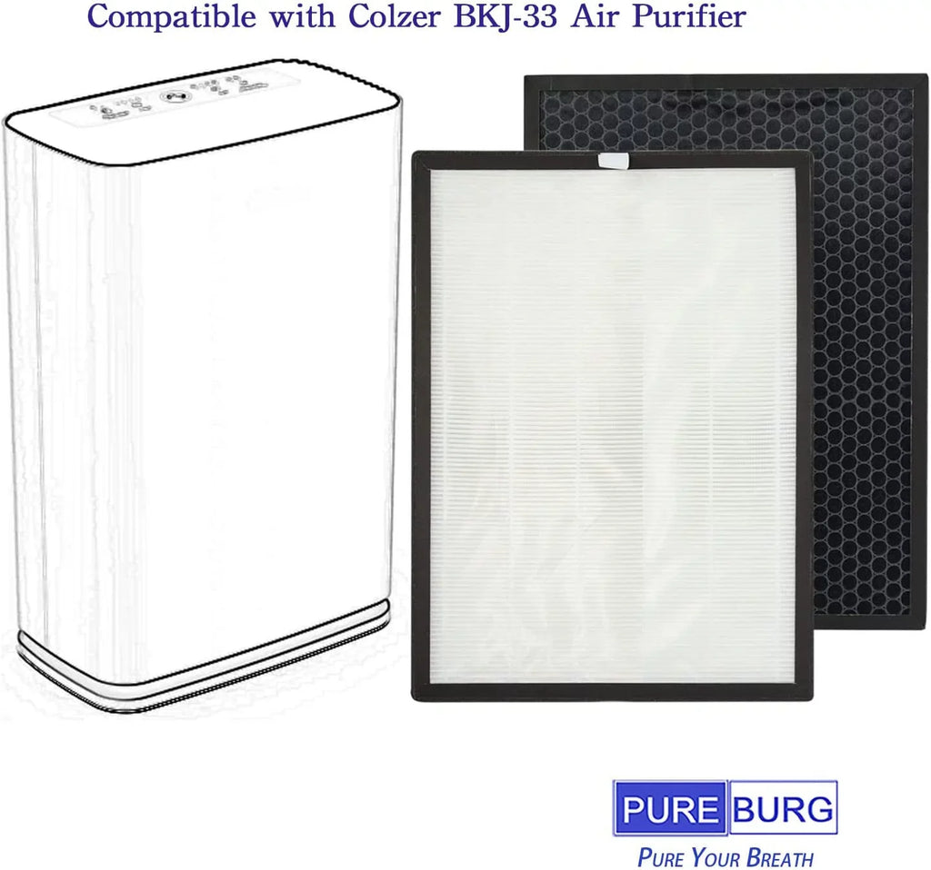 Compatible efficiency with High Filters 3-in-1 Replacement PUREBURG HEPA 2-Pack ,BKJ-33