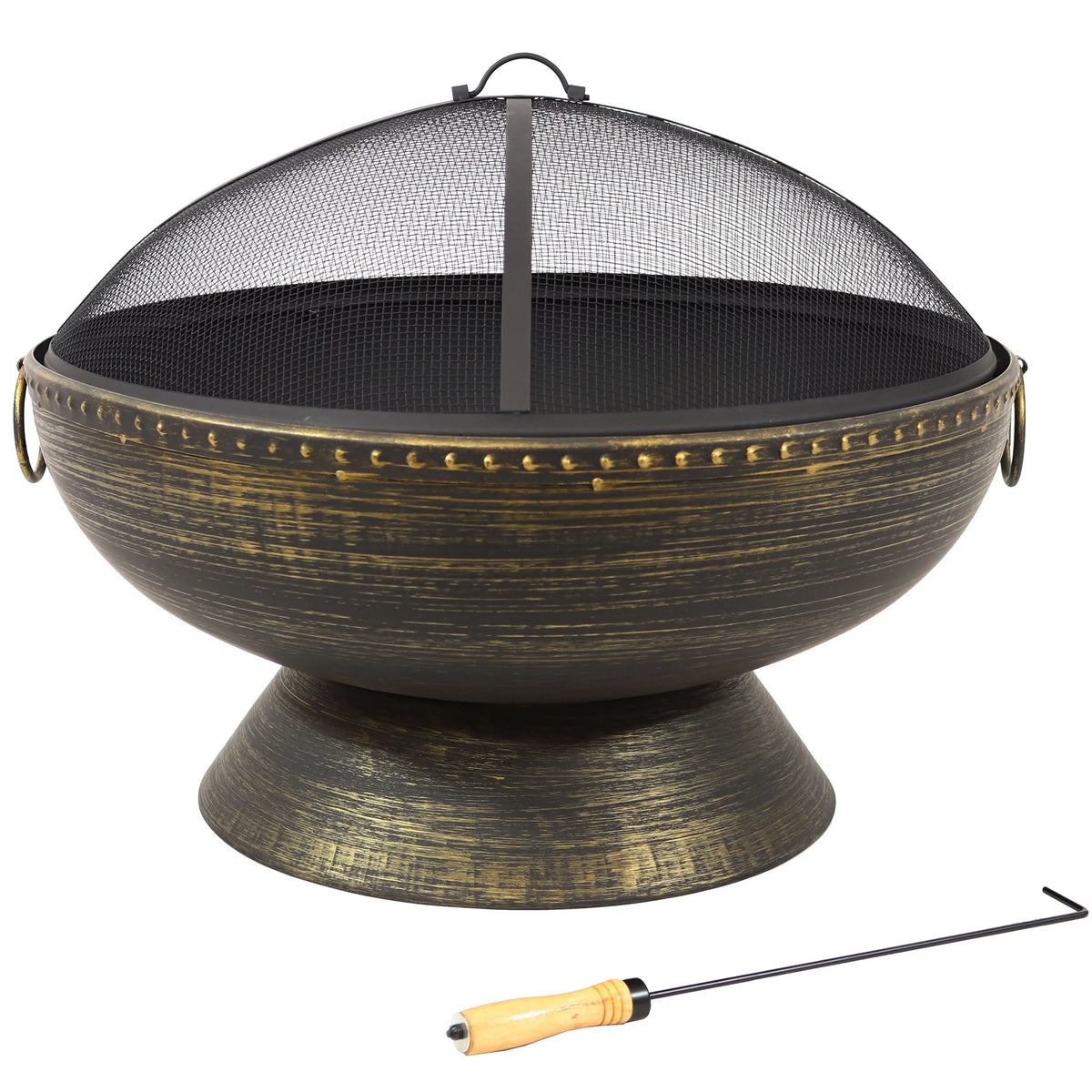 Poker exterior Royal 30" Spark and Sunnydaze Fire Steel Pit Screen with