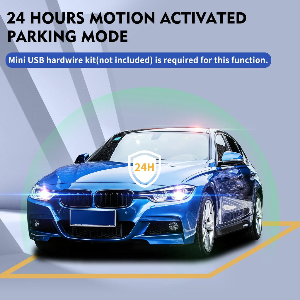 '- Car J05 Abask Angle, Infrared Night 310° 24H GB Wide Front DashCam Motion Inside PRO Loop Monitoring, WiFi Sensor, G-Sensor, Recording, with Parking HDR, Camera 4K to 128 Up Vision, and