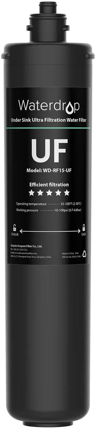 Filtration liquid Capacity Under 0.01 Waterdrop WD-RF15-UF Gallons Replacement 16000 liquid Filter, Sink Micron, High 15UA-UF System,