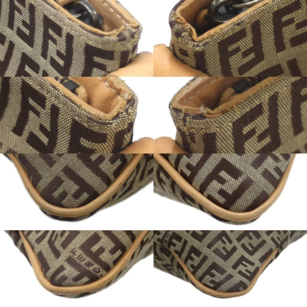 2355.7VA020.28E bag Brown Zucca Shoulder pattern Pre-Owned FENDI (Good)