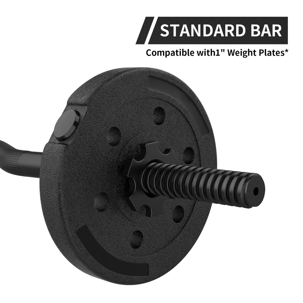 220-Pound Black Bar Plates, Capacity, for FIXTECH Collars with 47'' Olympic All Standard Curl