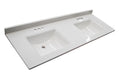 Mount White Marble Double Integrated Solid Backsplash, Rectangle with Cultured Design Camilla House Centerset 557678-WHT Top 61-inch Bowl Vanity
