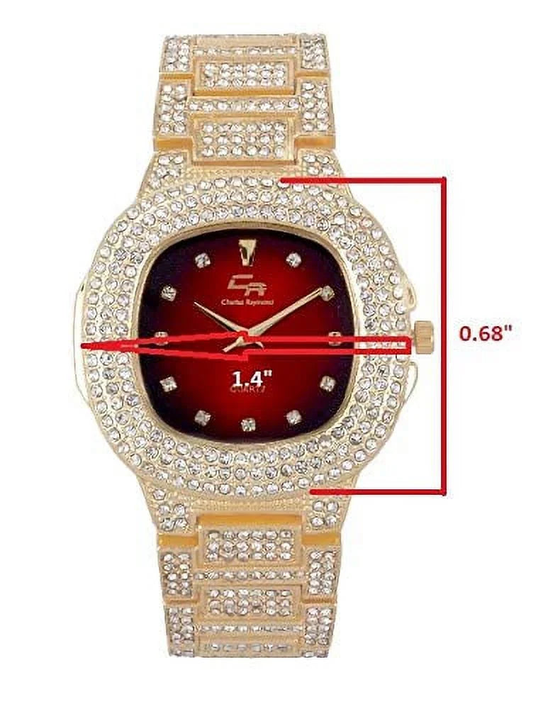 Hip and Power The His&Hers Watch On Bling'ed Dance ST10325/ST10364 and (Gld Red) to Couples - King Floor Out Flaunt Queen Perfect for Set Hop Off Blood