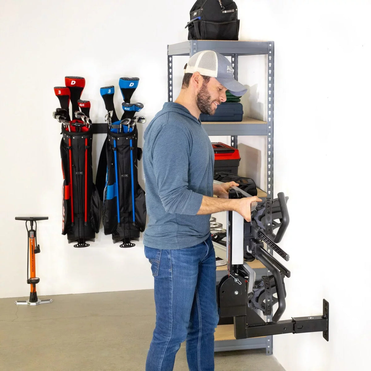 Hitch lbs Receiver Trailer Wall Holds Heavy Hanging Garage Steel, 175 Hitch Storage, Organizer, Bike Mount, 2" StoreYourBoard Duty Max