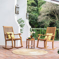 Chat Rocking Teak Chair Casual 3-piece Set Cambridge Chara exterior