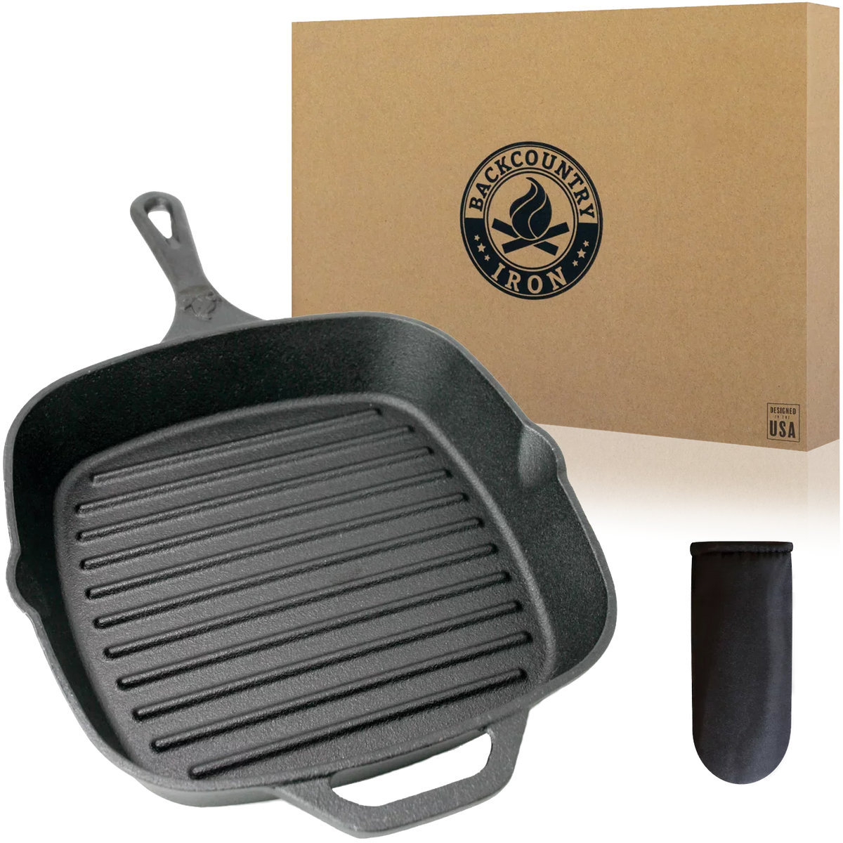Grill Square Backcountry Pan Iron Inch Pre-Seasoned Iron 8 Medium Cast