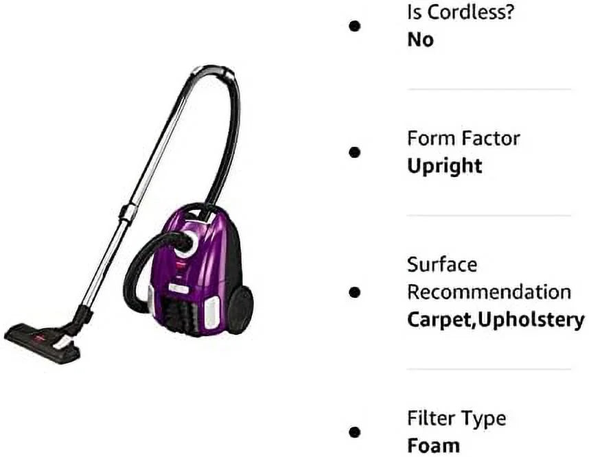 Multi-Surface Lightweight Power Automatic Upright Suction Vacuum Cord & Canister Telescoping Cord Powerful Cleaning Long With Wand, Cleaner Rewind With Nozzle, Extra