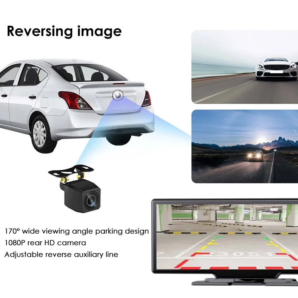 Lens Recording, KingFurt with Touch Dash Dual Camera Connectivity, 1080P Android Screen, T91 - 2K Enhanced WiFi Wireless Auto,