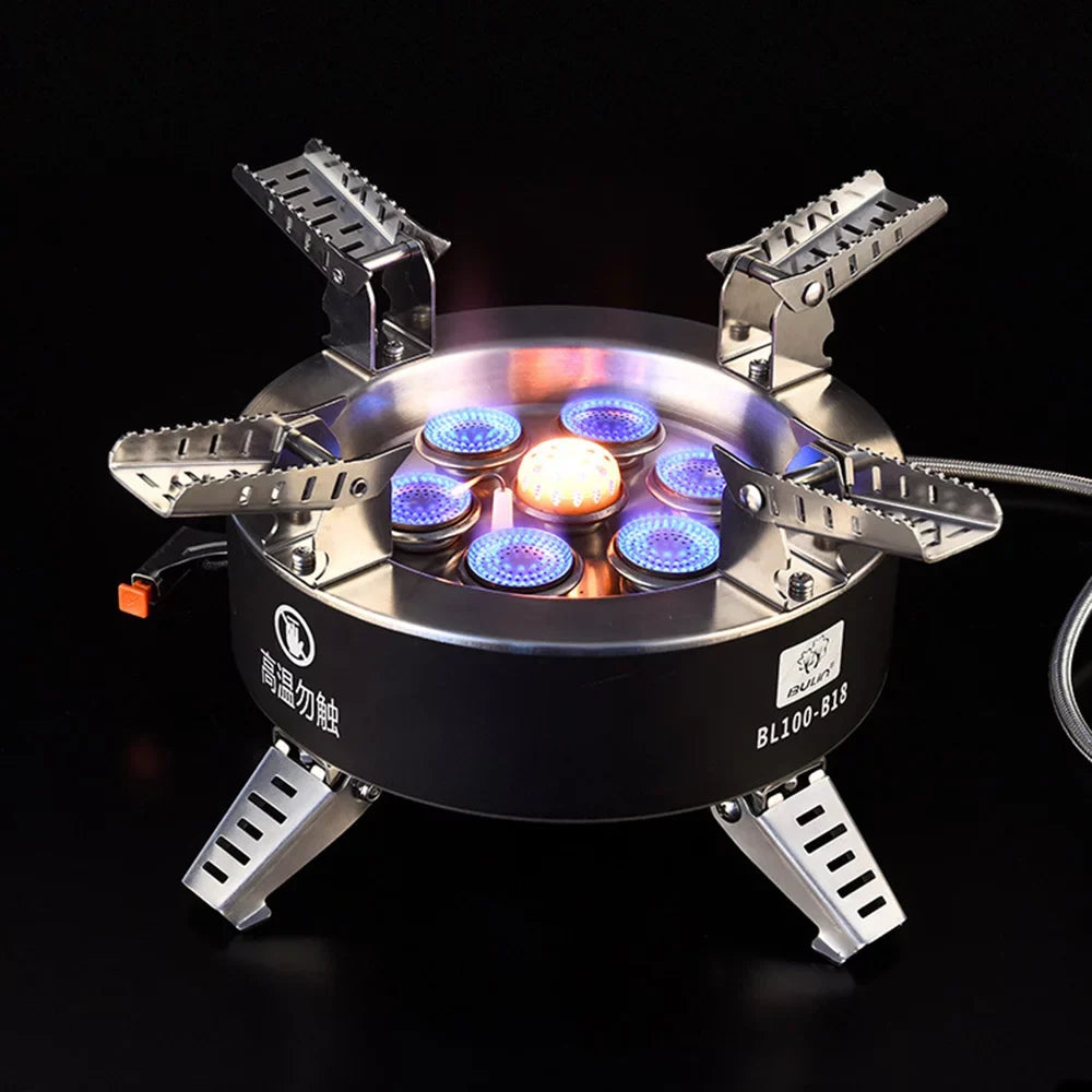 Windproof Ignition with Fishing For Stove 18000W Backpacking Gas BULIN Seven-core Traveling Hiking Foldable Stove Camping High-power Stove Piezo