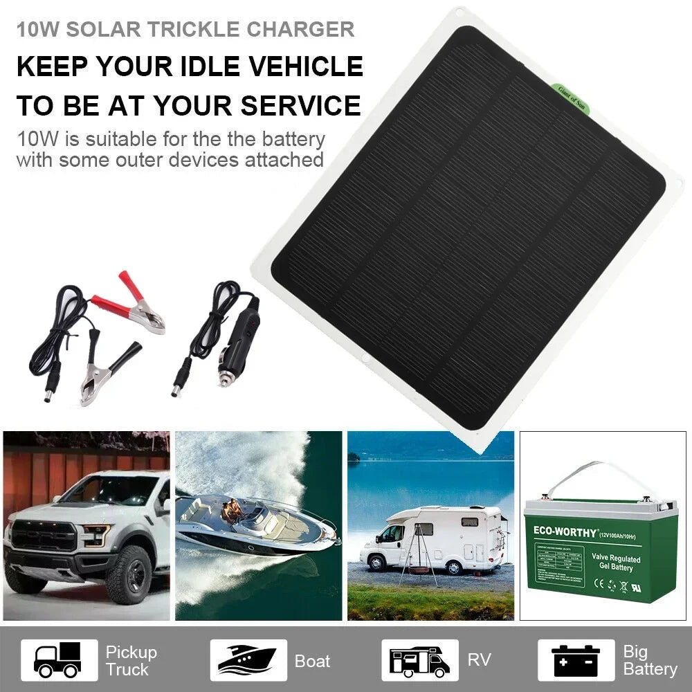 Charging Charger Solar RV Monocrystalline 20W exterior with Cars for occkic Panels Charger Yachting Flexible Clips 12V/5V Battery
