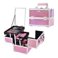 Makeup with Organizer Lockable Train Case Makeup Cosmetics Box Case Mirror Joligrace Trays 2