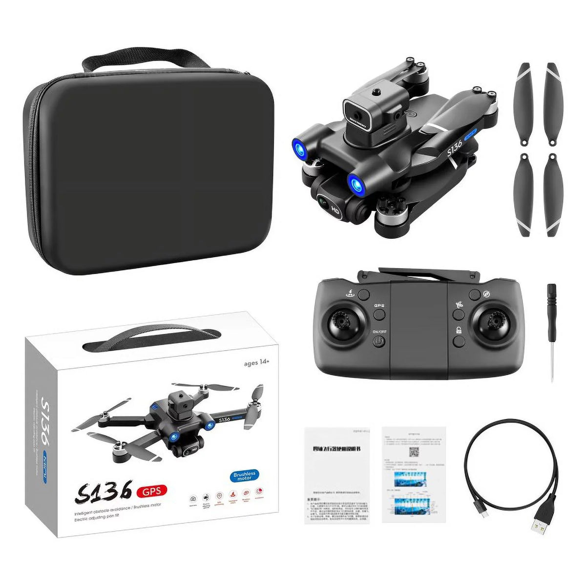 4K electric control GPS adjustment to take UAV of aerial directions, and in all avoid aircraft remote camera obstacles brushless to high-definition S136 photos