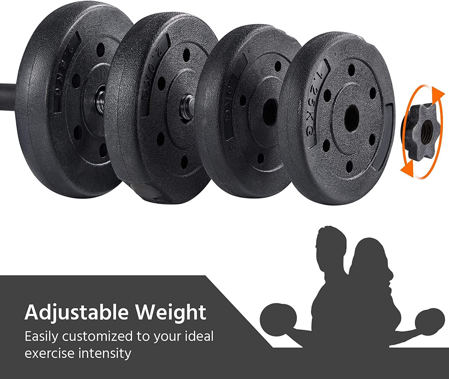 Gym/home for Adjustable 66LB Strength Plates Training Set, Fitness Men Body Cap and Women Weight Dumbbell Barbell Workout