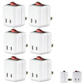Lighted Single Wall Tap Off Pk Outlet Control Port On Power Switch 6 X Adapter