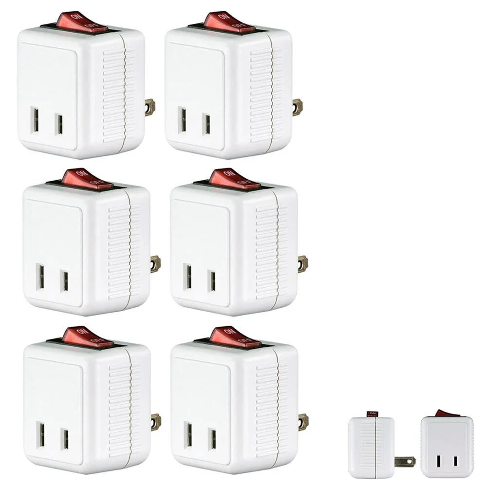 Lighted Single Wall Tap Off Pk Outlet Control Port On Power Switch 6 X Adapter
