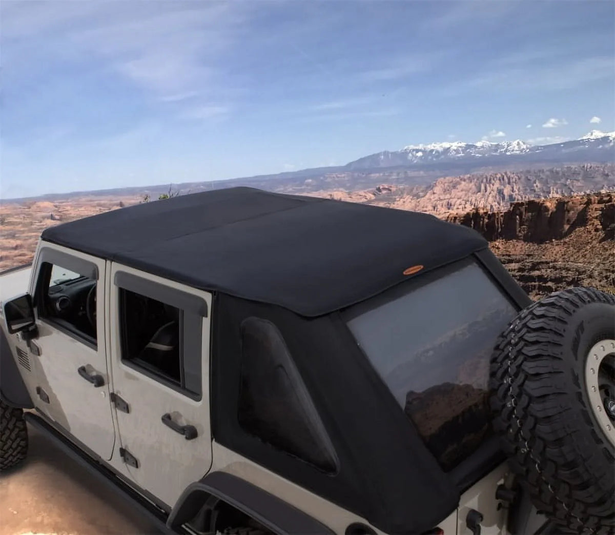 Jeep Back RealTruck Armor Bushwacker Top Trail UnLimited by - Black Flat Soft Twill 4-Door 07-18 Wrangler