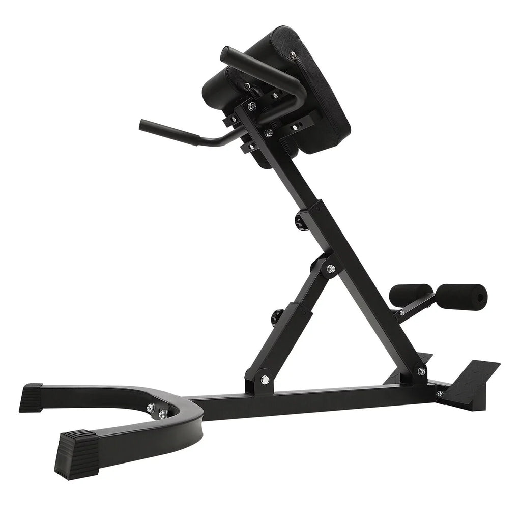 Adjustable Back Machine, Bench Roman in Multi-Functional Extension Hamstring Bench Chair Hyperextension 40.55*27.55*44.48 - Black