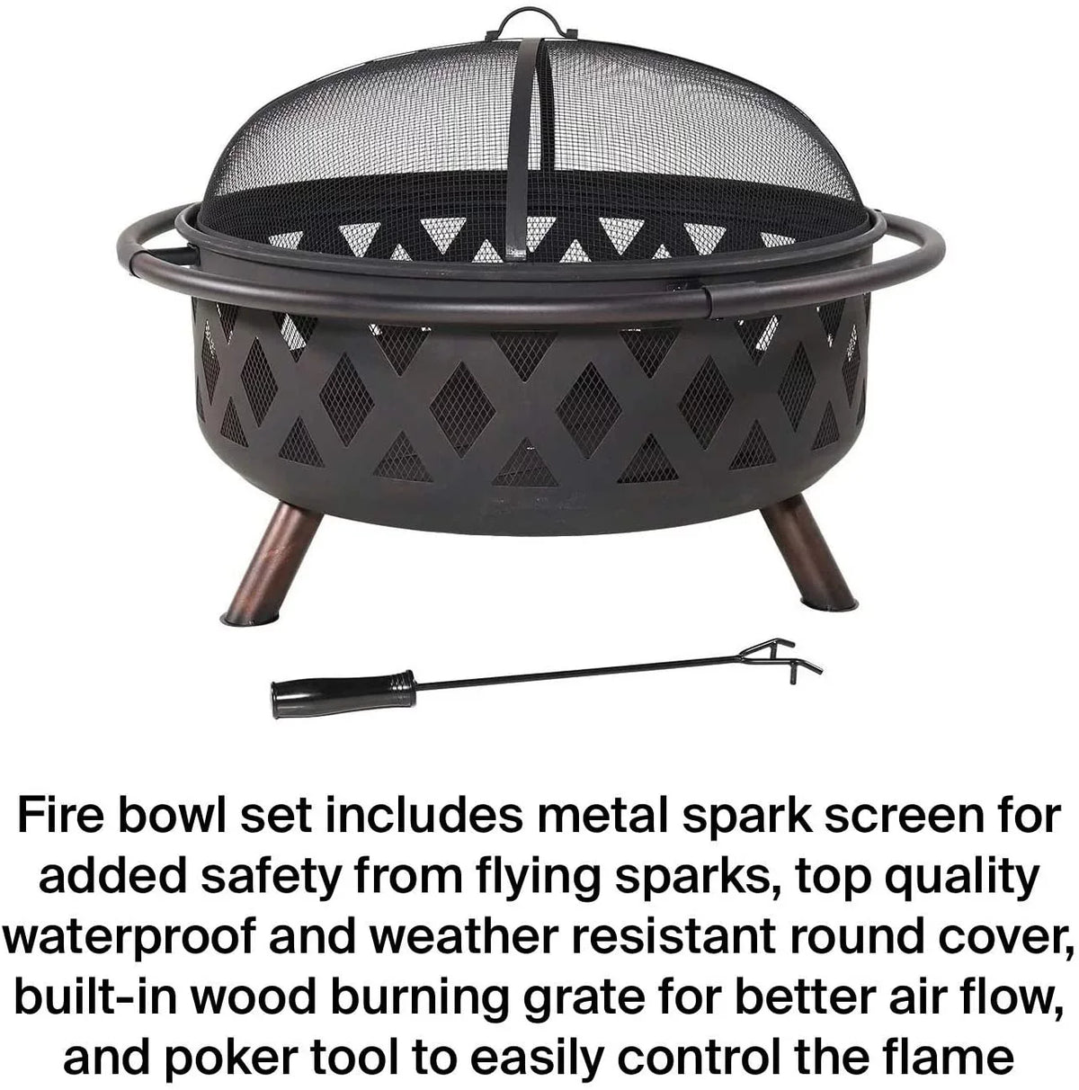 exterior Grill Clover Pit Campfire Portable Fire Burning Pit & Wood