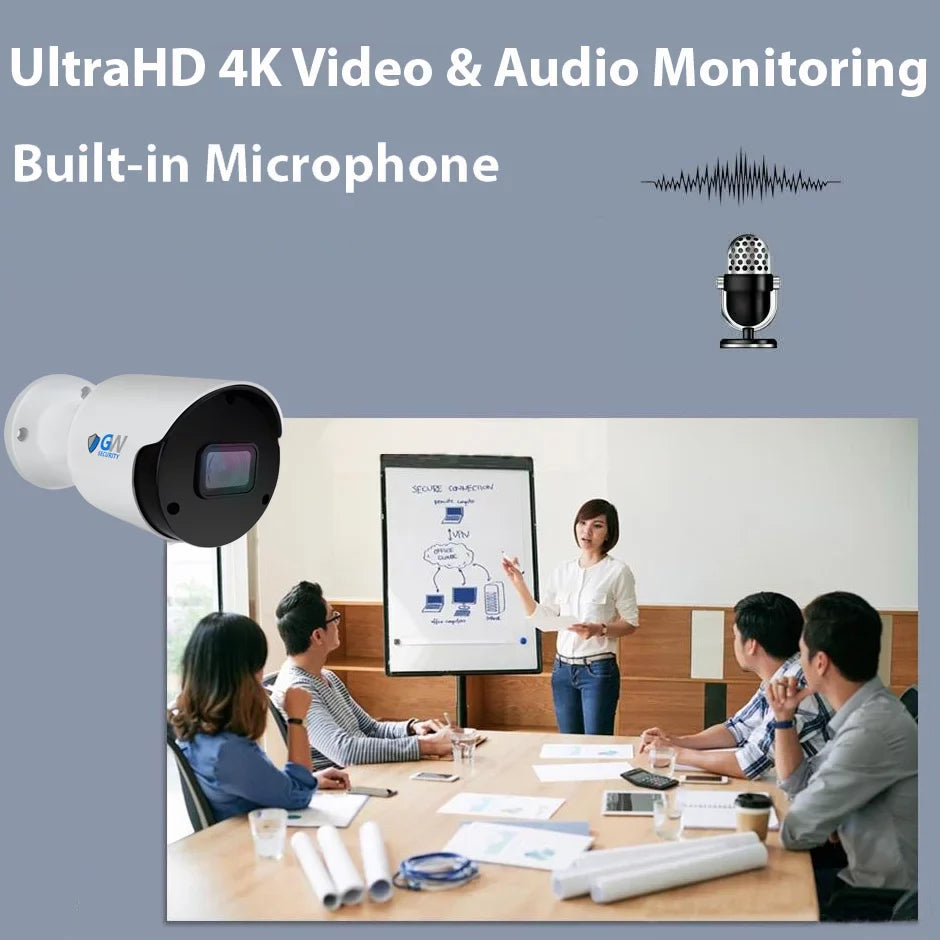 Face/Human/Vehicle 8MP Security 3840TVL Cameras, AI 2TB with Alert exterior Detection, DVR x Playback, System 8 Hard Camera Smart CCTV 4K 8MP Security & Channel 8 Home GW Microphone Drive AI and
