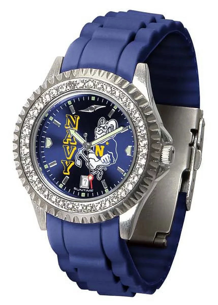 Watch Naval Navy Bezel Sparkle Band SunTime Silicone Academy Women's
