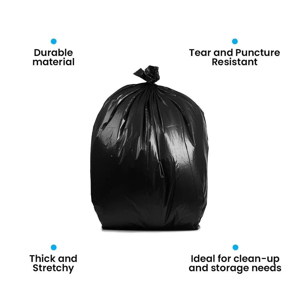 PlasticMill 42 Liners. / Bags/Case, 1.5 Black, 33x48, Bags Gallon, Trash Garbage 100 MIL, Can