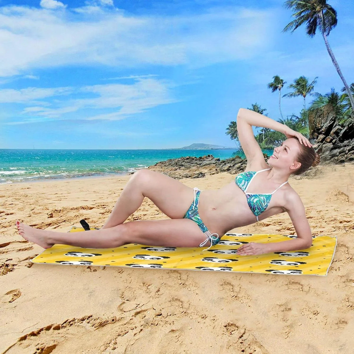 Bath Shower Yellow Swim Beach Thin Lightweight Yoga Quick Pool 31”X71” Dry Bestwell Free Blanket, Panda Towel, Multipurpose Towel Oversized Towel Sand Towel Polka Microfiber Dot