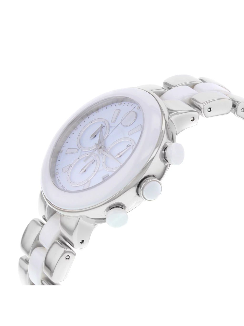 White Ladies Ceramic Watch Cerena Movado Chronograph 0606758