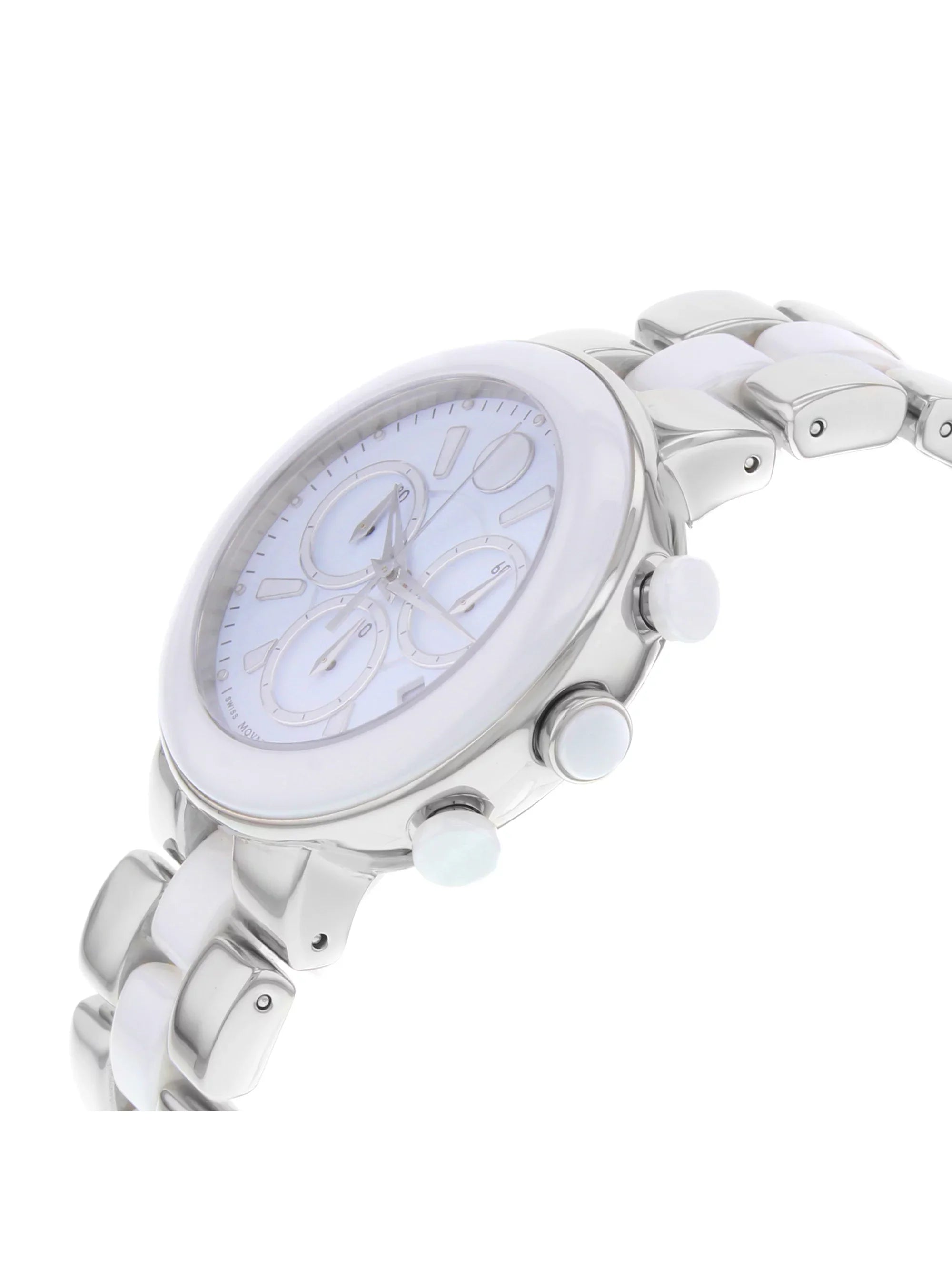 White Ladies Ceramic Watch Cerena Movado Chronograph 0606758