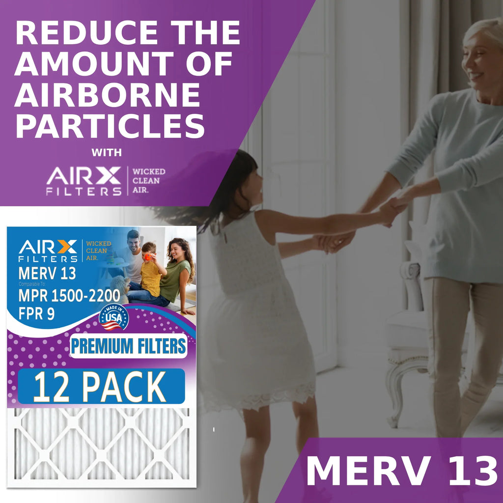 in Pack USA - to Comparable Filter MPR WICKED - of AIR. 12x24x1 Rating, CLEAN MERV 13 Made FILTERS Furnace Filters FPR AIRX 9 2200 Air & 1500 12 by