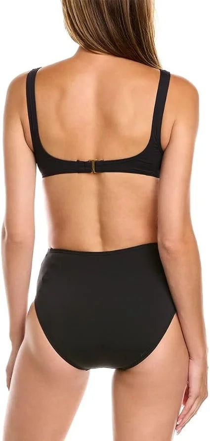 Vince 10 One-Piece Swimsuit, Logo Cutout Ring BLACK US Camuto