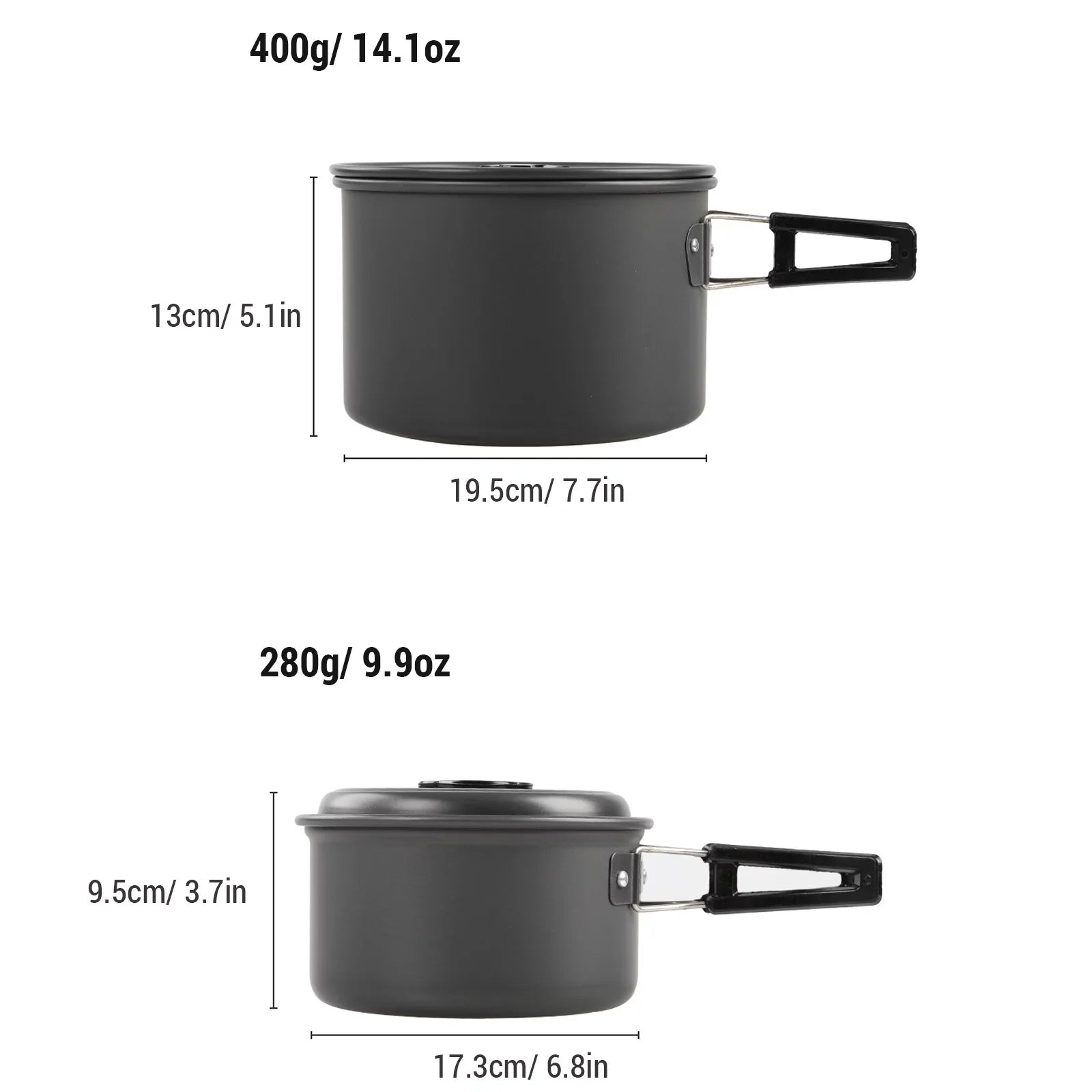 Mess Camping Yabuy Hiking with Non-Stick for Backpacking Set Pot Pan Camping Cookware Kettle and Kit