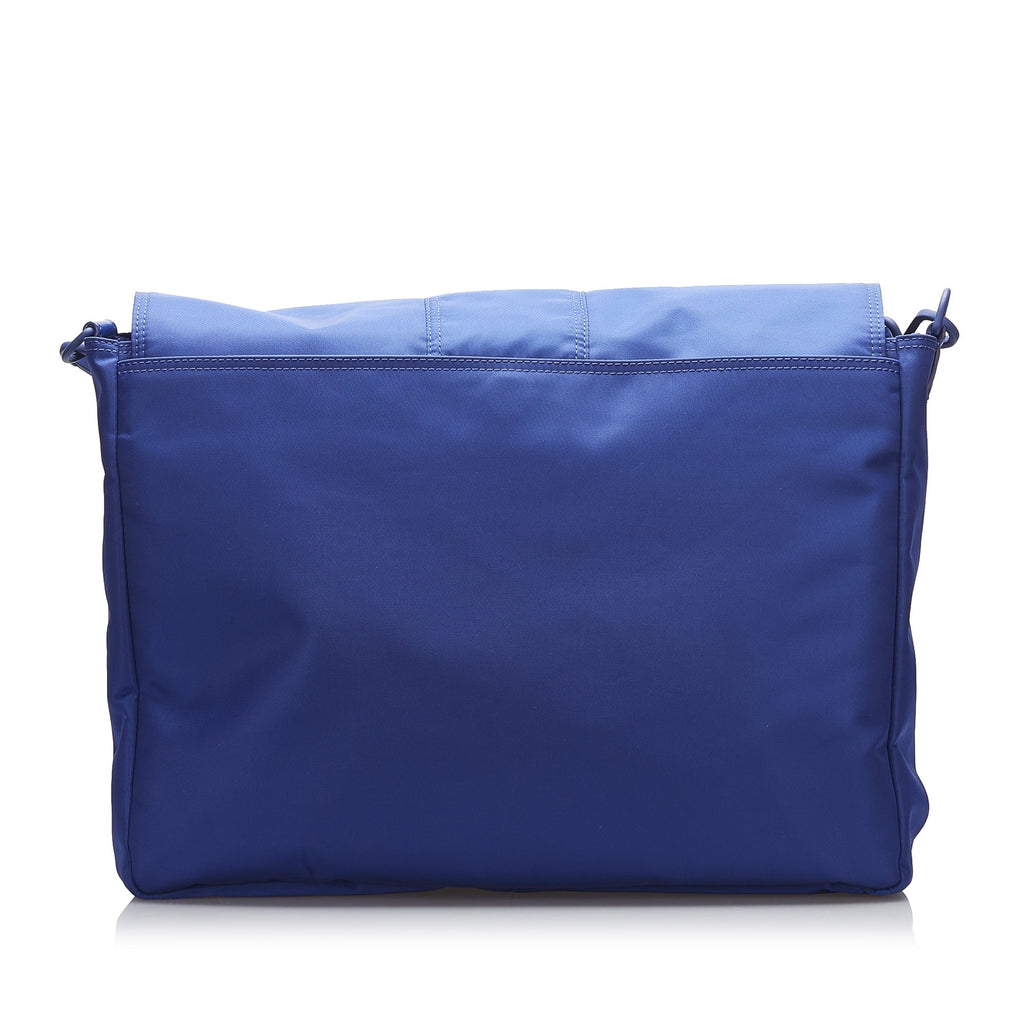 Unisex Nylon Crossbody Pre-Owned Lock Authenticated FF Crossbody Blue Fabric (Good) Bag Fendi