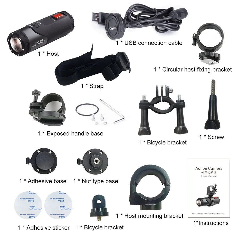 Wifi Camcorder,Head Adventure Camera Mounted Head With Bike Wifi Head-mounted Helmet App - Camera Camera Camera Adventures 4k Adventures Waterproof