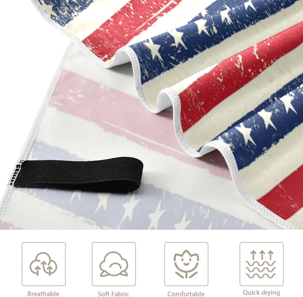 Super for Towels Stripes Lightweight Camping Holiday（90） Swimming Oversized Towel Flag - - American Beach Travel Quick Compact Bestwell Dry Absorbent Towel