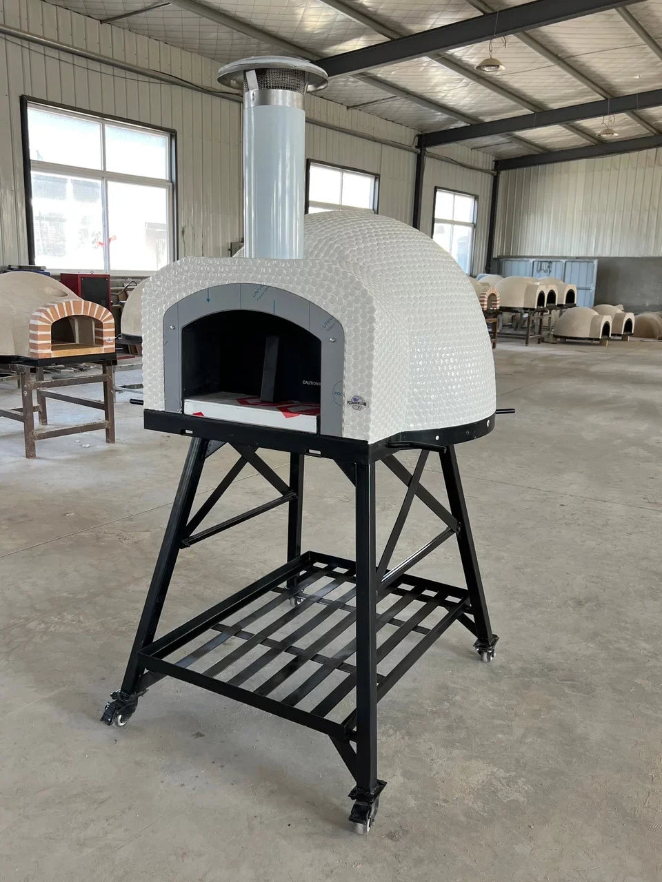 Tiles / Cement Penny with Fired Tiled Oven Clay Pizza exterior / OP81 Circle Ovens - Mosaic Wood Pizza White
