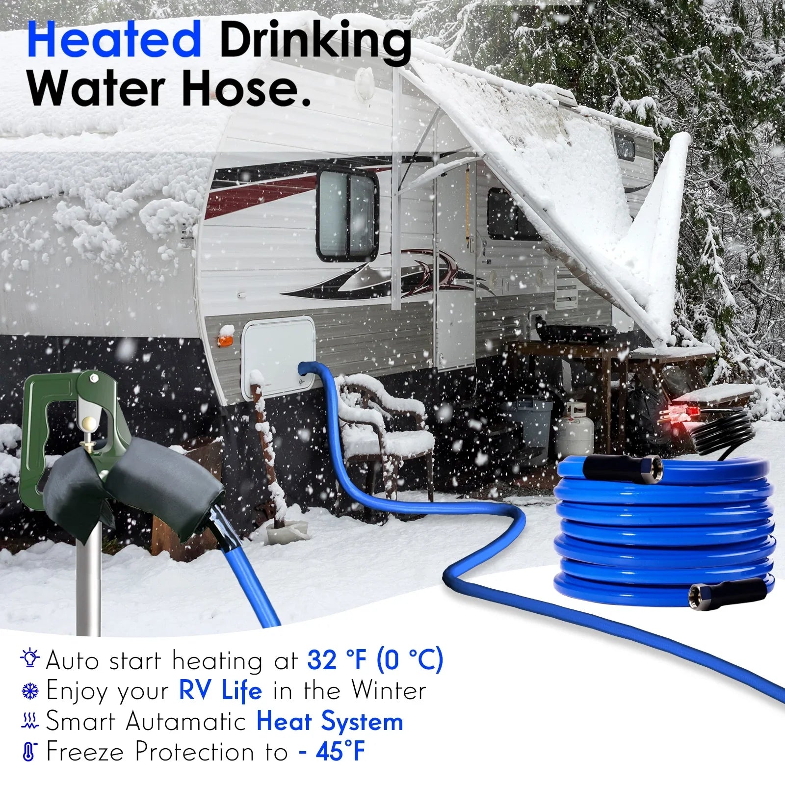 RV,-45 Hose,Rv ,Antifreeze Hose,Rv Garden liquid liquid Heated for Drinking 100FT Rv Hose liquid Accessories,