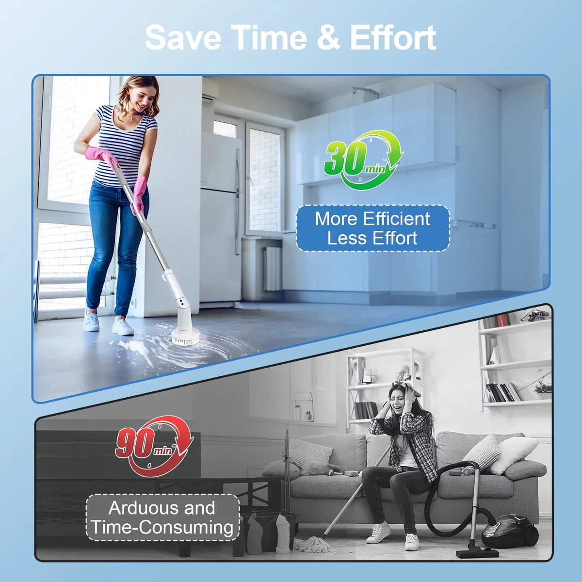 Scrubber Cleaning 6 Tile, Bathtub, Cleaning Electric Spin Brush, Replaceable for Floor Bathroom Scrubber, Heads Cordless Fixdono
