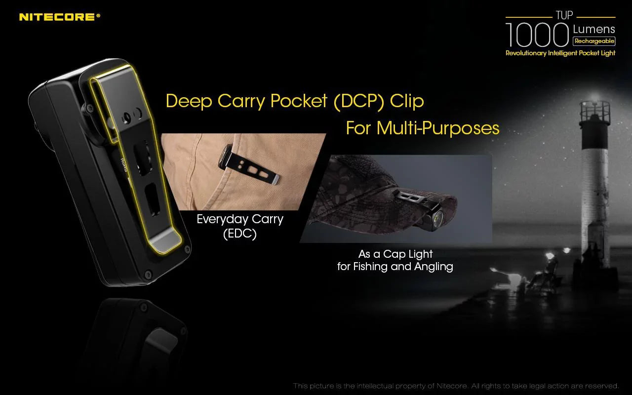 21700 Pocket - 1200 Intelligent Light Tactical LED TUP with Lumens Bundle: NEW Flashlight 1x Value and Rechargeable Battery Nitecore NL2140 4000mAh Nitecore P12
