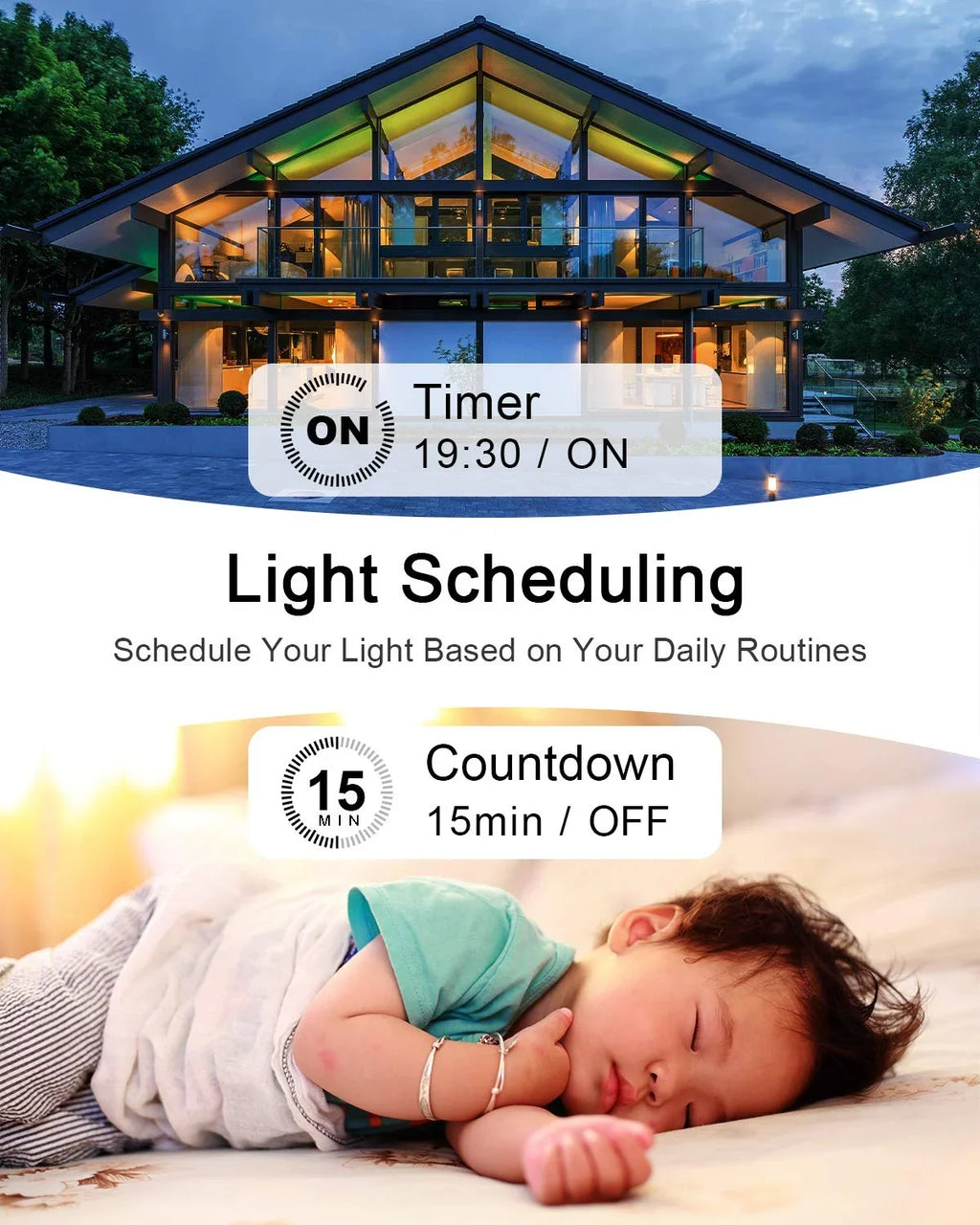 Smart - 2.4Ghz Control, and kit, Indoor WiFi IFTTT, Switch Alexa, Thinkbee Wireless Ceiling No 164ft Lamp Compatible LED Required, 1969ft Hub Switch Light Assistant with exterior Remote Light