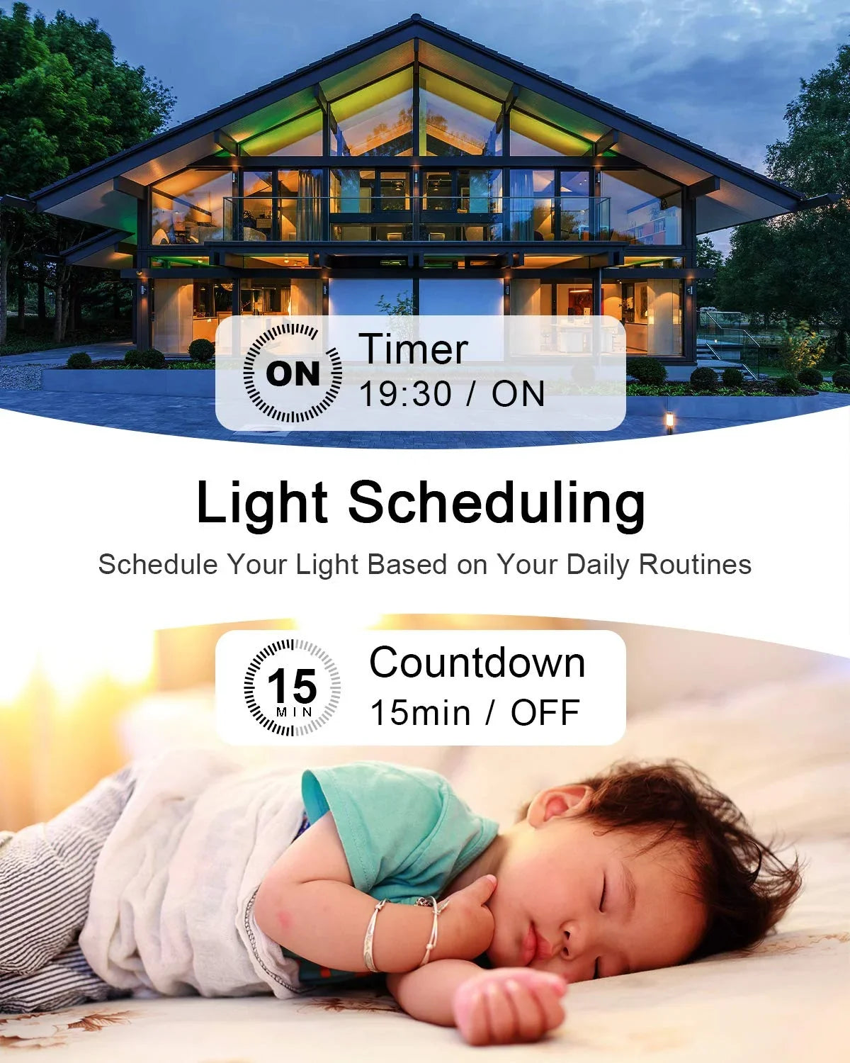Smart - 2.4Ghz Control, and kit, Indoor WiFi IFTTT, Switch Alexa, Thinkbee Wireless Ceiling No 164ft Lamp Compatible LED Required, 1969ft Hub Switch Light Assistant with exterior Remote Light