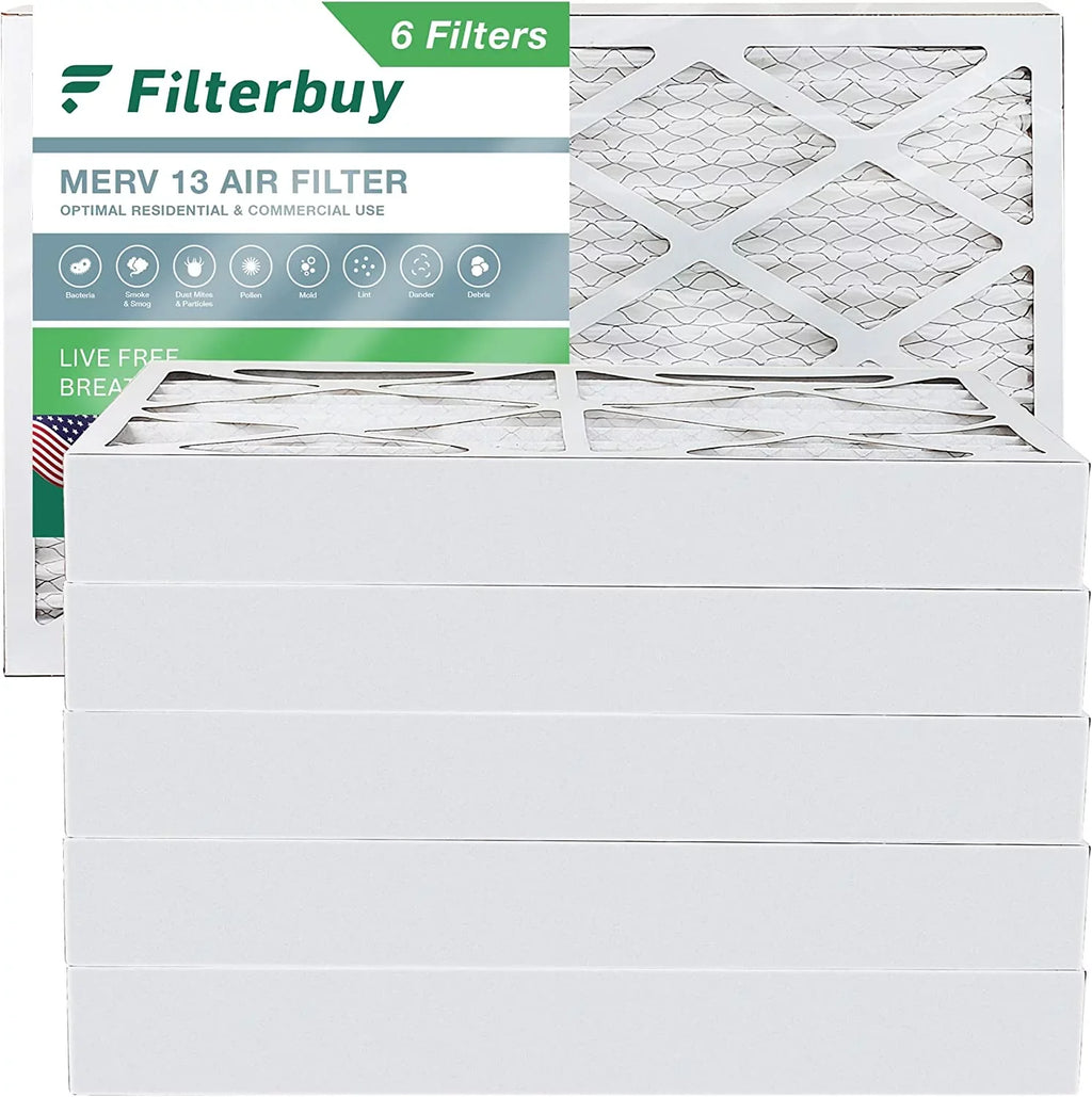 Air Filters MERV HVAC Pleated AC 16x30x4 Filterbuy Furnace (6-Pack) 13