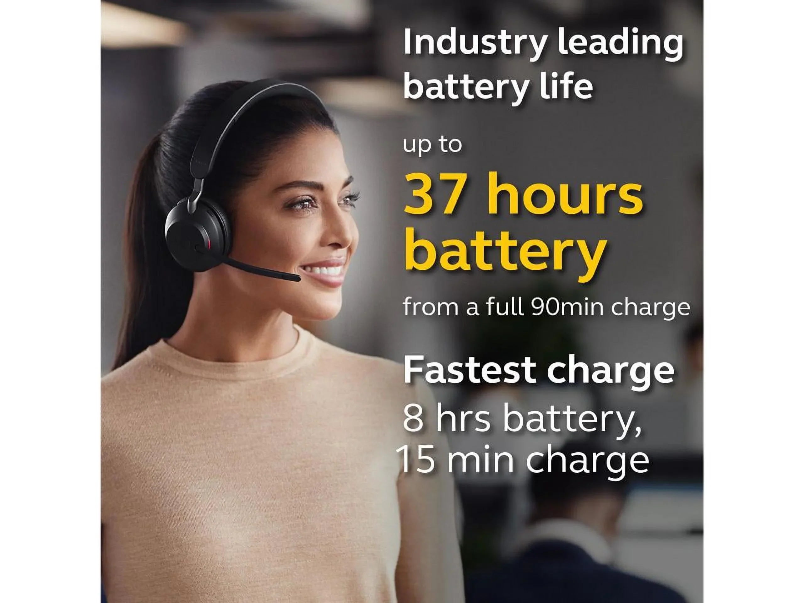 65 Mono MS Evolve2 / Black - Jabra USB-C Headphones Charging Wireless Stand with Music Headset